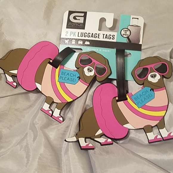 Luggage tag 2pk set beach please new - Picture 1 of 1